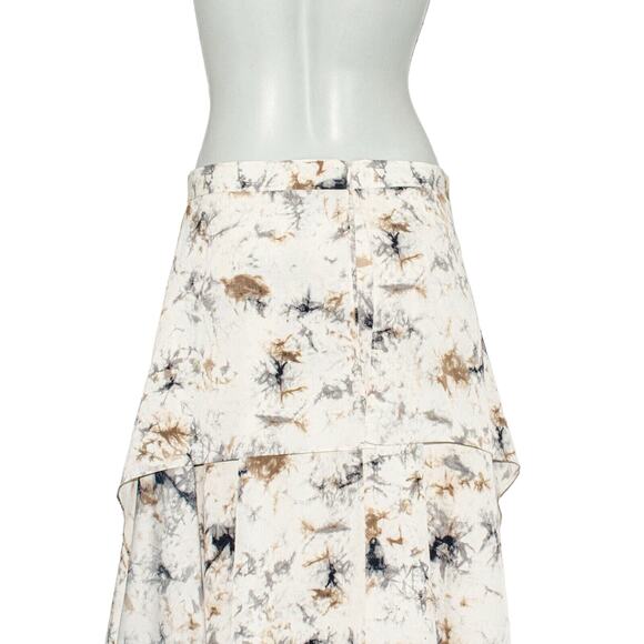 MIGNON DOO Marble Print layered Skirt Beige Size Medium - Picture 9 of 9